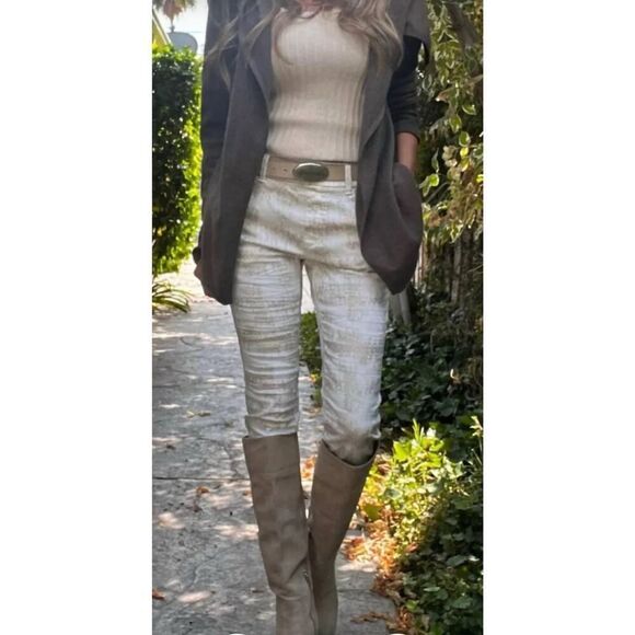 Bevy Flog Dafna Pants In Ivory Geo Print Size 24 (2)